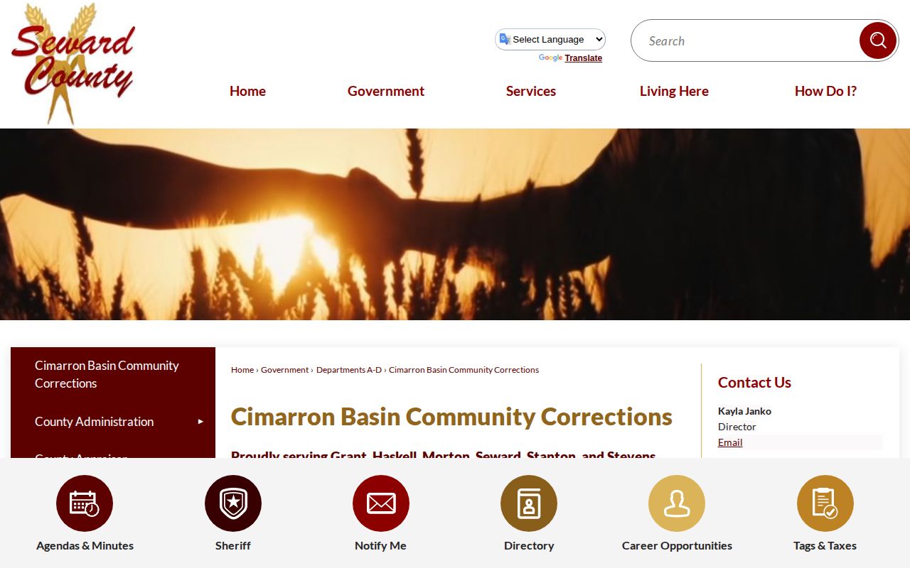 Official Cimarron Basin Community Corrections contact page