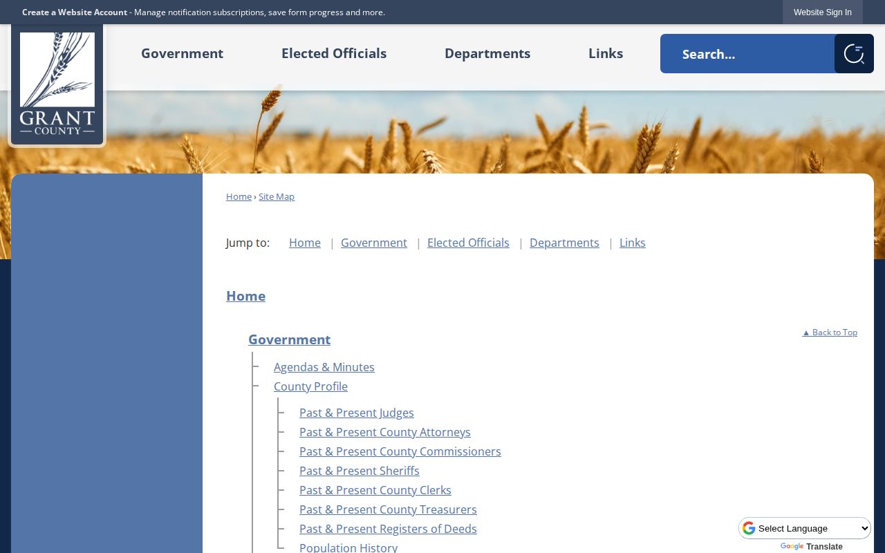 Grant County 24-hour release list sitemap check